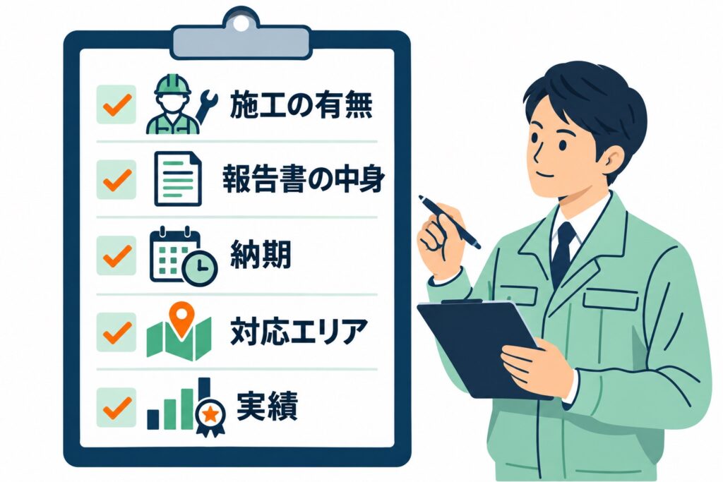 カビ調査業者の選び方5つのポイントの図解